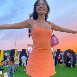 ALO Alosoft Courtside Tennis Dress- ORANGE